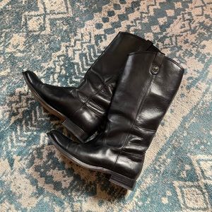 Frye Melissa Button Black Riding Boots